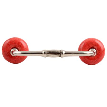 Red Crackle Ceramic Bridge Handle